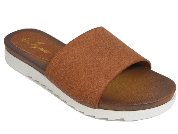 CAMEL SLIP ON SANDALS